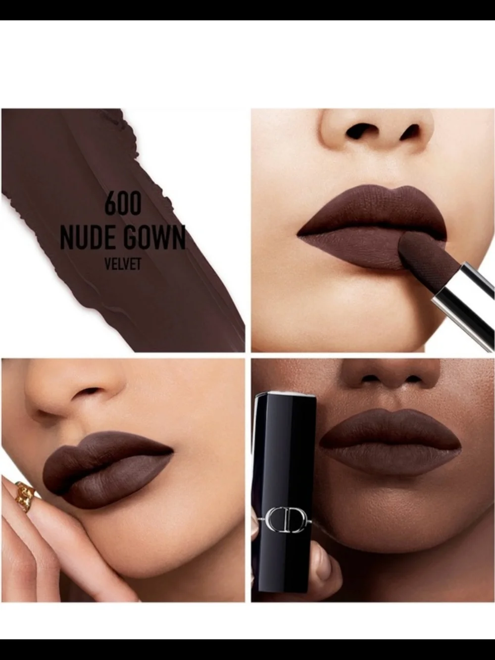 Dior Rouge Dior Velvet Lipstick In 600 Nude Gown Velvet Finish NIB✨ FREE GIFT ✨
